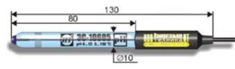 ЭС-10605 pH-электрод промышленный стеклянный повышенной прочности (диапазон измерения 0..12 pH)