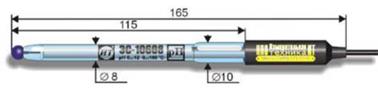 ЭС-10608 pH-электрод лабораторный стеклянный уменьшенного диаметра (диапазон измерения 0..12 pH)