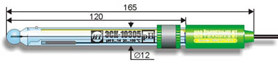 ЭСК-10305 pH-электрод комбинированный стеклянный со встроенным термодатчиком (0..14 pH, 20..100°С)