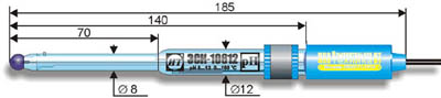 -10612 pH-    (0..12 pH, 0..100, L=185 , d=8 )