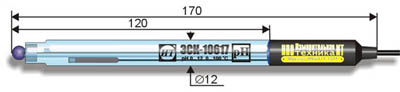 ЭСК-10617 pH-электрод комбинированный стеклянный с неперезаполняемым электродом сравнения (0..12 pH, 0..100°С)