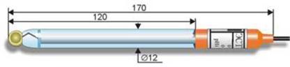ЭСТ-0101 pH-электрод промышленный стеклянный твердоконтактный (диапазон измерения 0..13 pH)