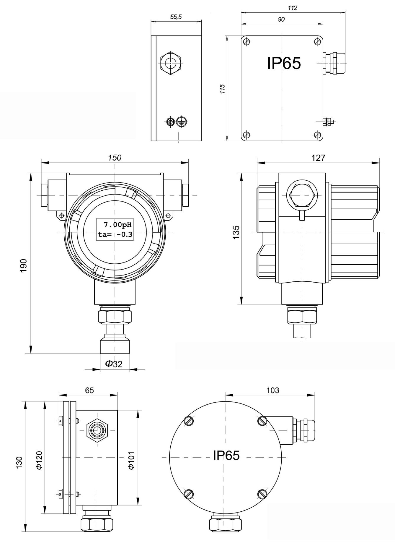 pH-4101.Н.10 pH/ОВП-метр-трансмиттер промышленный в корпусе из нержавеющей стали